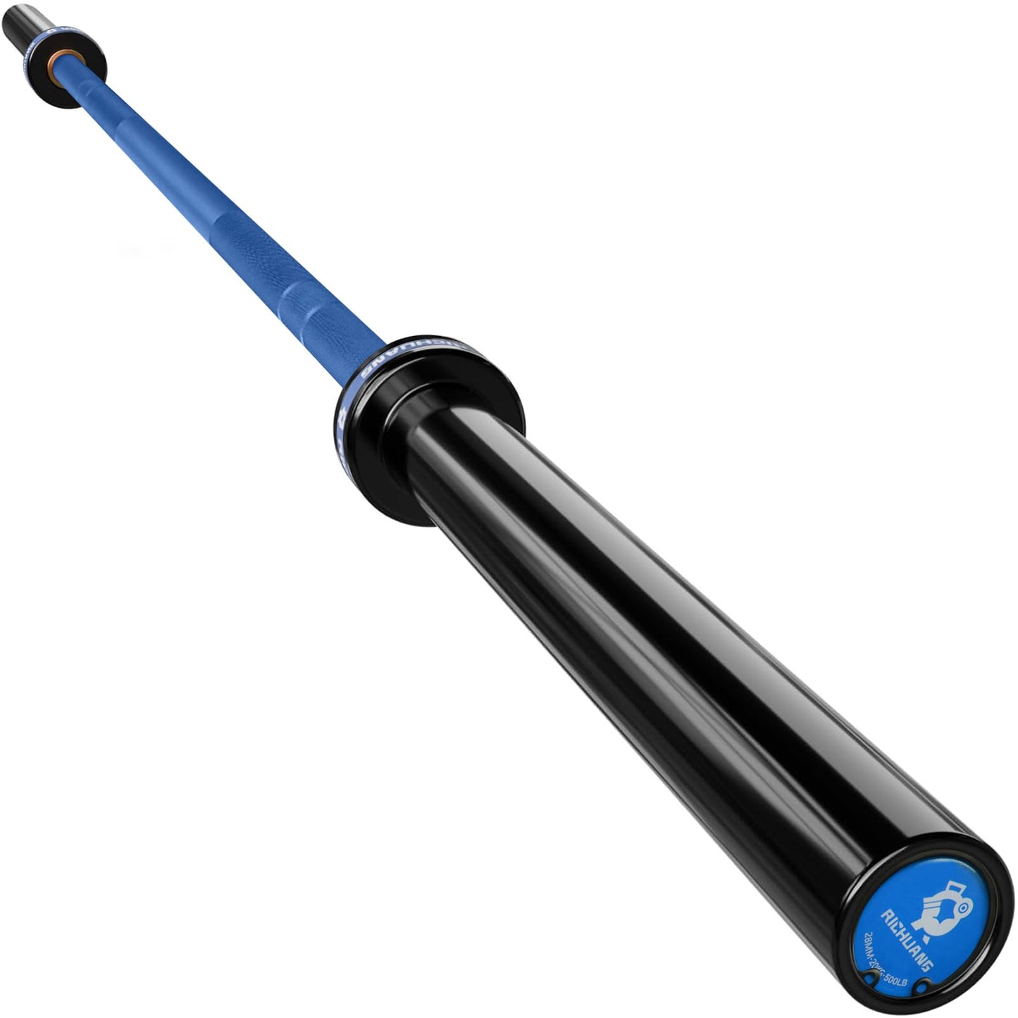 RICHUANG 7ft Olympic Barbell Weight Bar for Weightlifting, Powerlifting, CrossFit Training, 500 lbs Max Load Capacity, Q235 Steel, 2 Inch Olympic Strength Training Bar for Home Gym Exercises Fitness Equipment 500LBS-Blue