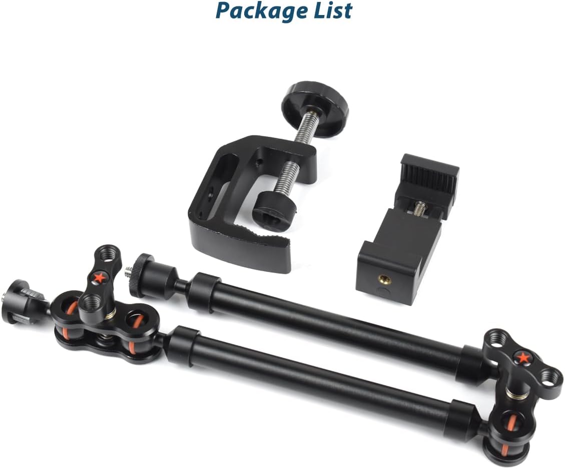 Akeipho 21"/53cm Adjustable Magic Arm with Super Clamp, Overhead Phone Mount, Heavy Duty Desk Camera Mount