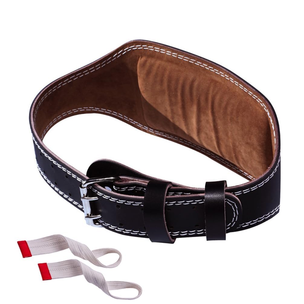 Luwint Weight Lifting Belt with Lifting Straps, 5.9 Inch Wide PU Leather Belt for Men, Lumbar Back Support for Powerlifting, Deadlift, Squat, Gym and Strength Training