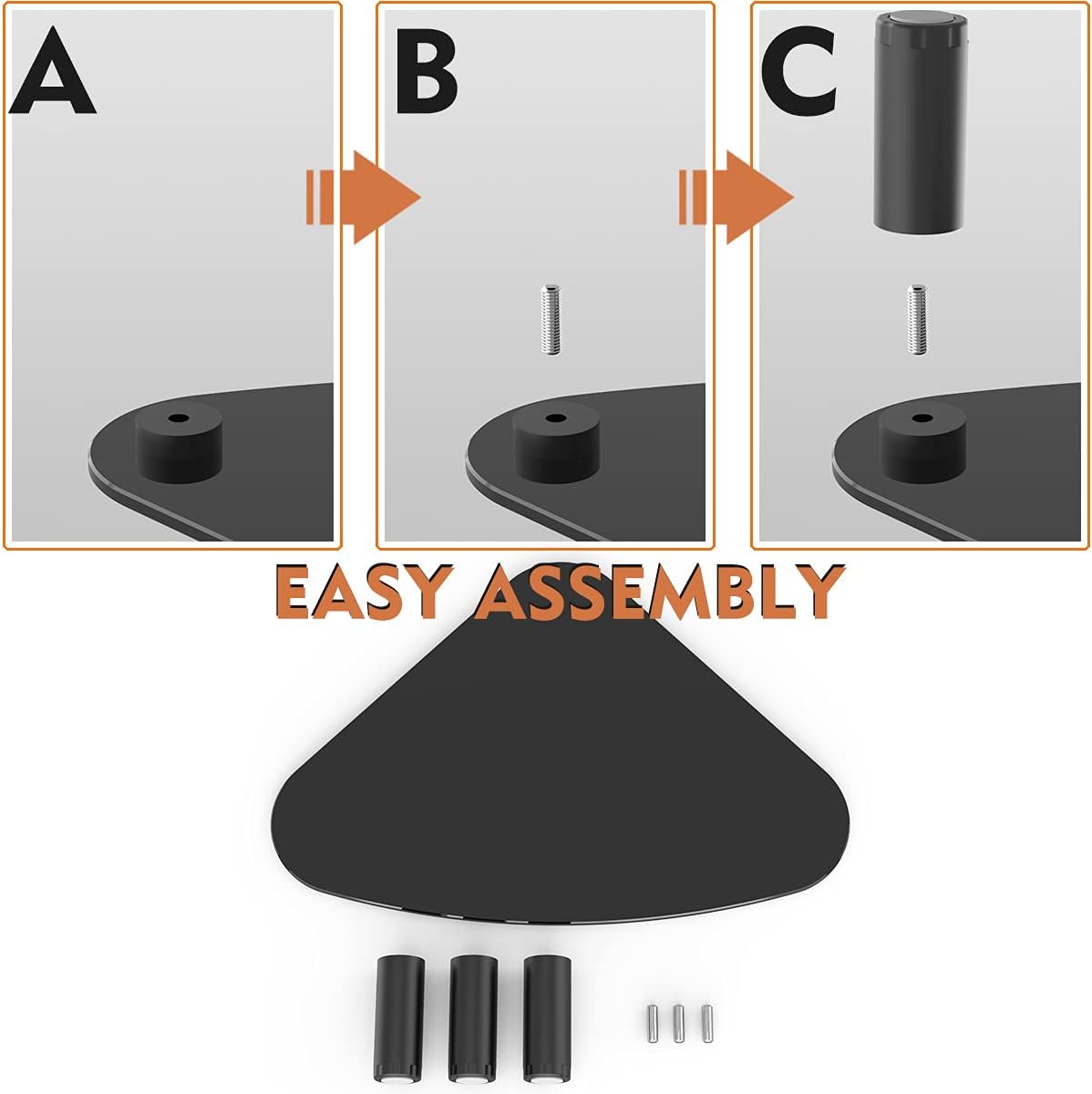 HD01B-003 Hemudu Tempered Glass Computer Monitor Riser/Triangle Save Space Desktop Corner Stand for Computer Monitor