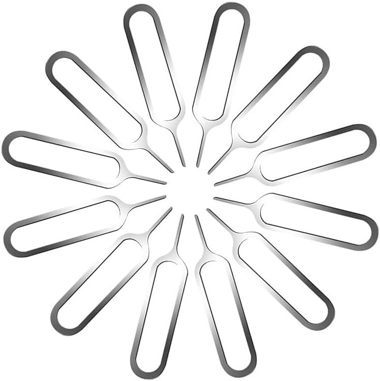 Generic 10pc Sim Card Eject Pins, Tools Compatible with iPhone, Tray Remover Eject Pin Key Tool for iPad Samsung Tablet