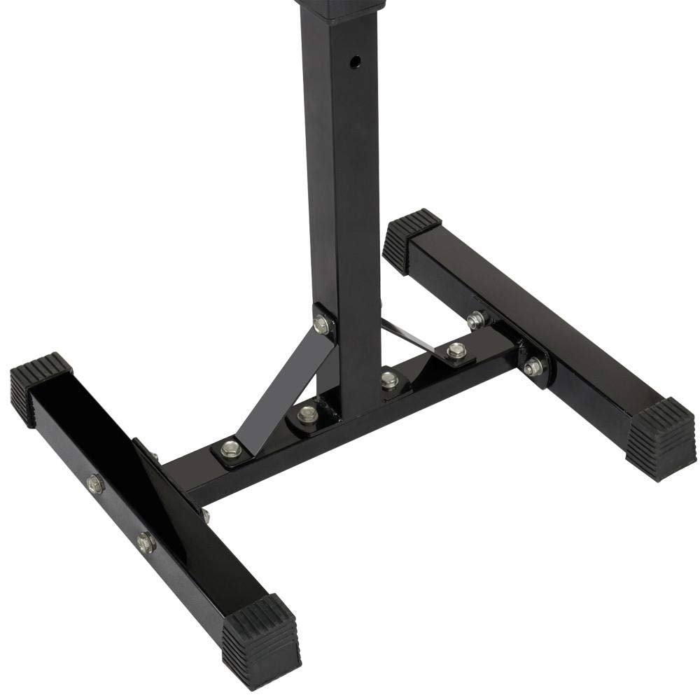 Yaheetech Pair of Adjustable Squat Rack Standard 44-70 Inch Barbell Rack, Solid Steel Squat Stands Bench Press Storage Home Gym Portable Dumbbell Stands