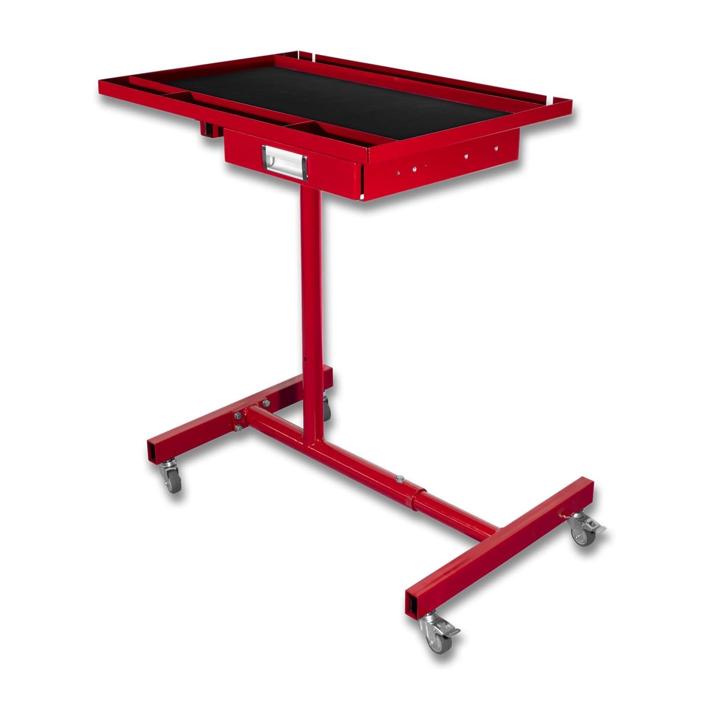Mobile Tool Cart and Workbench, Adjustable Work Table with Wheels, Mechanic Rolling Heavy Duty Tool Tray Table for Garage Repair Shops