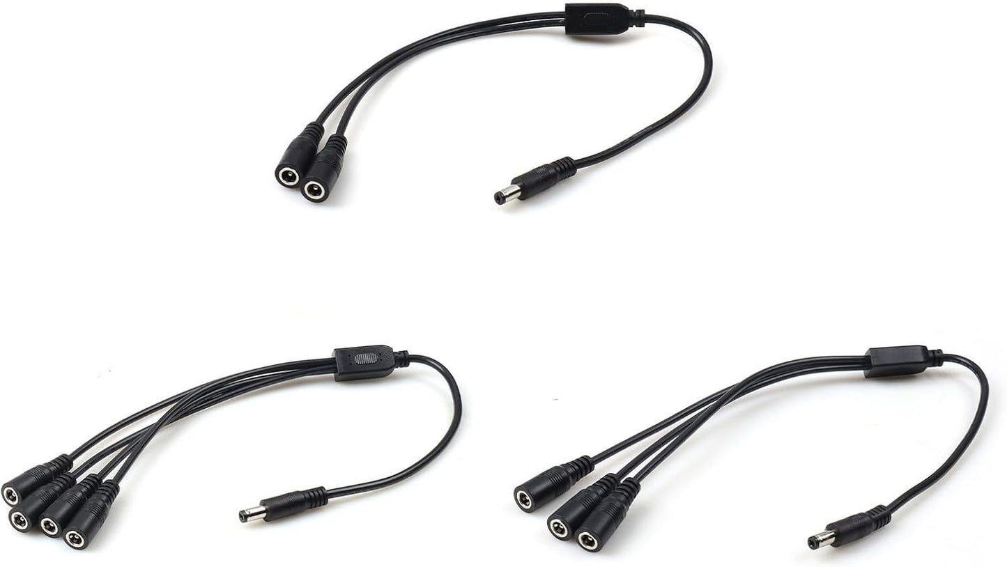Kangnice 5.5x2.1mm 1 2 3 4 40cm Power Splitter Cable to Way Adapter for CCTV Router LED Light Length