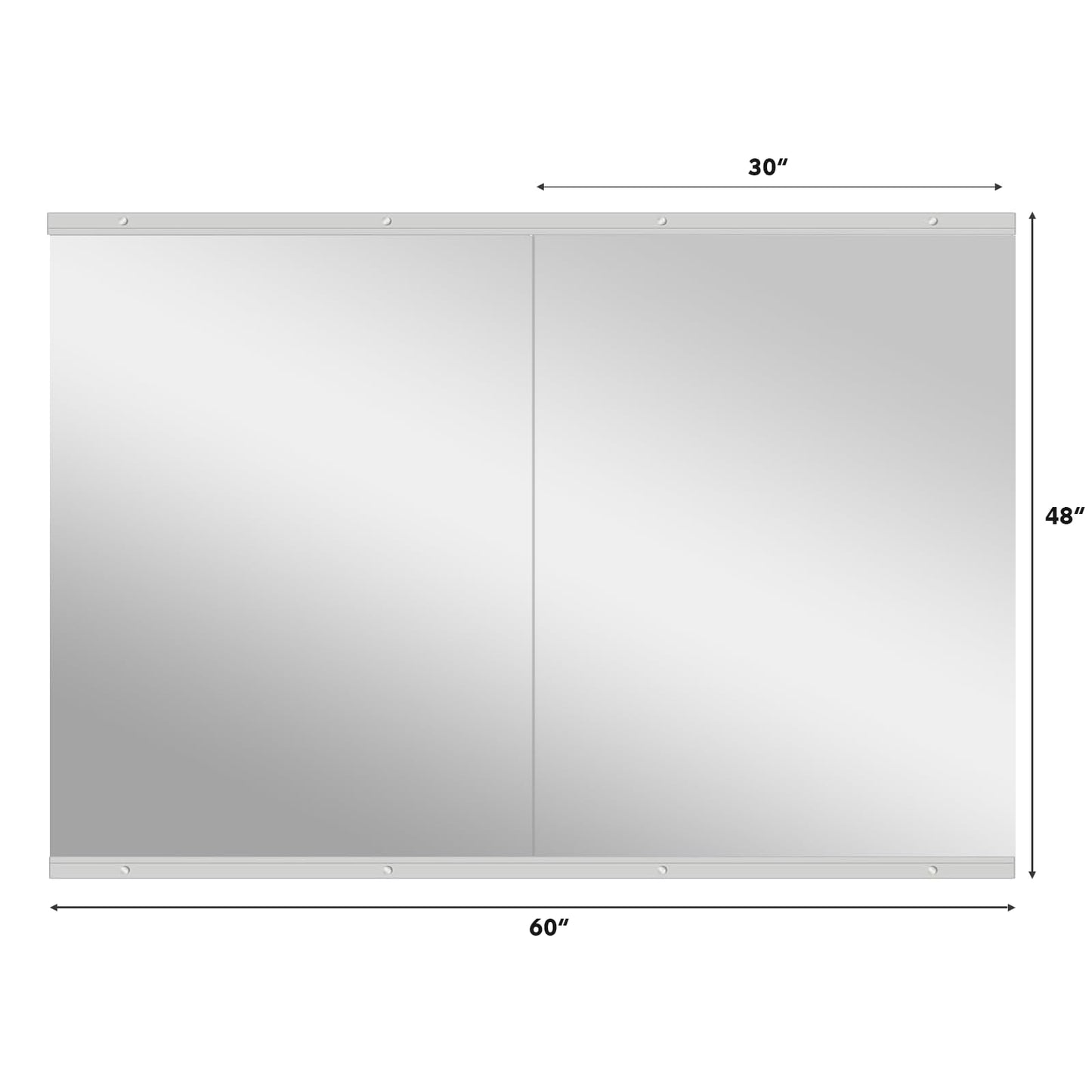 Snowdool Gym Mirror, 48''x30'' 3PCS Mirrors for Home Gym Wall Large, Full Body Mirror for Yoga, Garage, Dance Studio, Anti-Rust, Tempered Glass,Frameless Rectangle Wall-Mounted Workout Mirrors