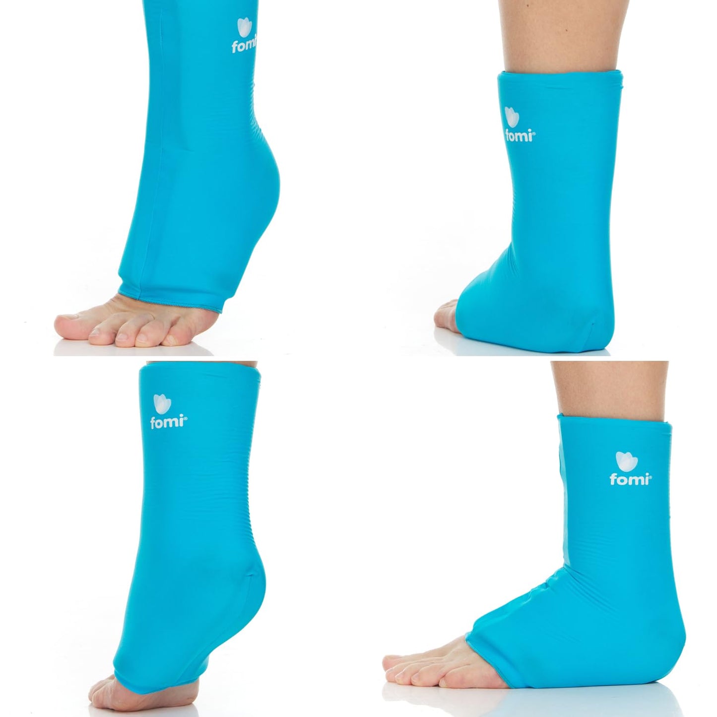 FOMI Hot Cold Ankle Foot Gel Ice Pack Wrap | 2 Pack | Premium Comfort 360 Degree Solid Gel Cooling Compression for Plantar Fasciitis, Heel Spurs, Achilles, Tendonitis, Sore Feet, Gout
