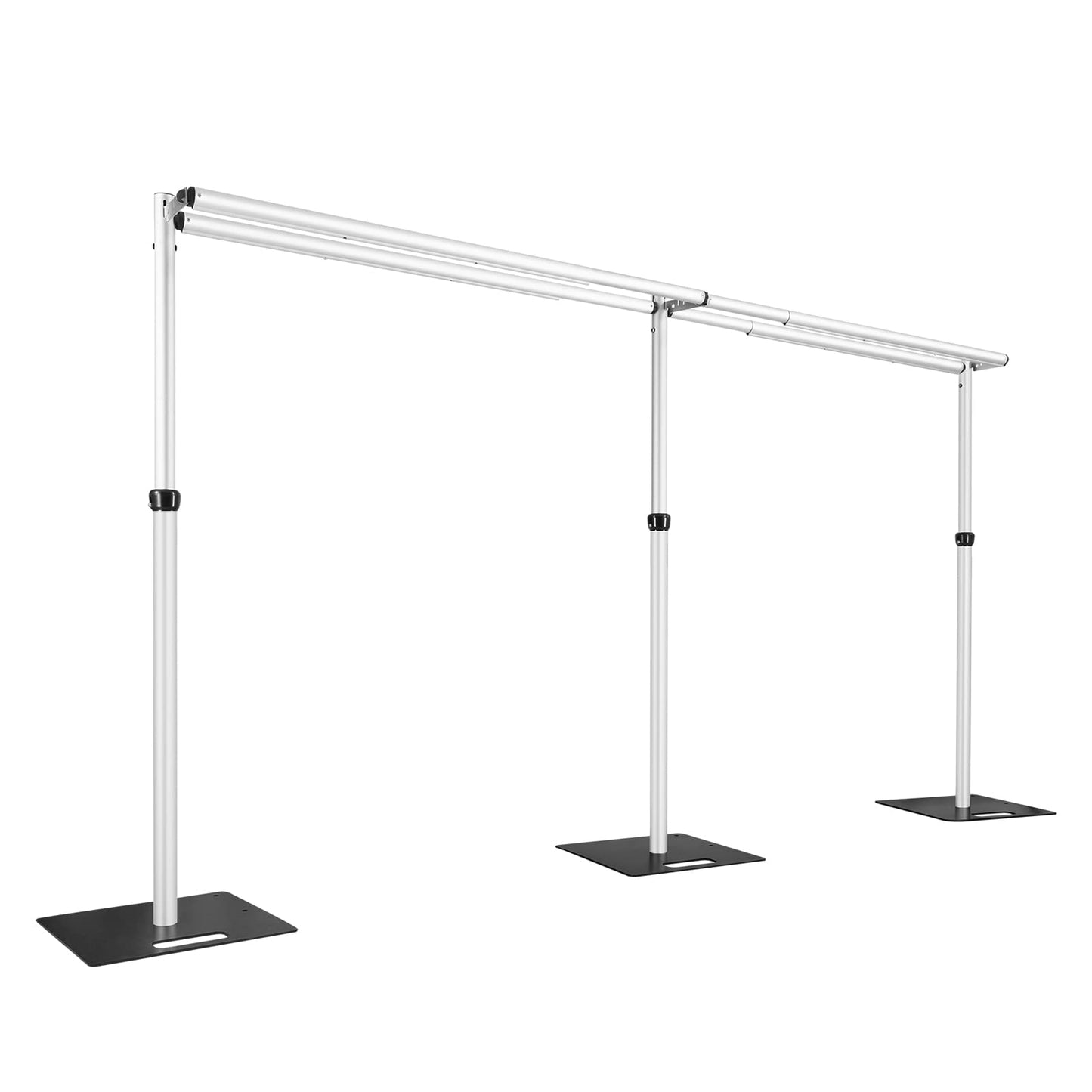 Hecis Heavy Duty Backdrop Stand, 10x20Ft Double Crossbar Pipe and Drape Stand Kit, Adjustable Banner Stand, Back Drop Stand for Party Event, Trade Shows & Wedding Decor