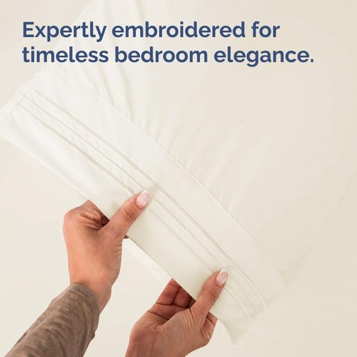 King Standard Pillow Cases - Soft Hotel Quality Covers | Comfy, Fade-Free & Wrinkle Resistant - Off White Set of 2