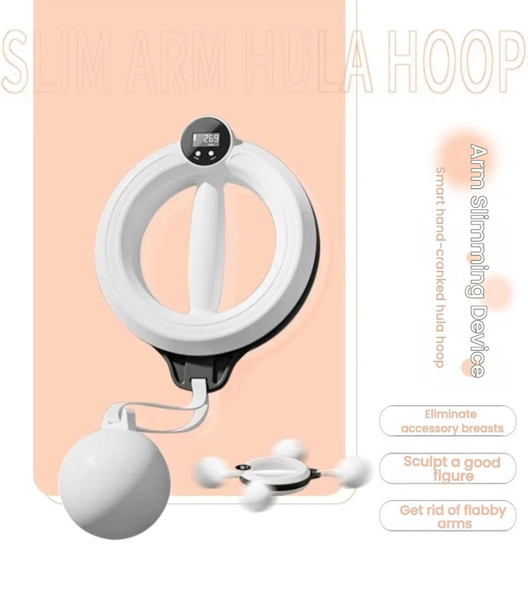 360° Infinity Arm Hoop, Arm Workout Equipment for Men and Women Flabby Arm Exerciser with Digital Tracker Shoulder Reliever Home Gym Workout Fitness Trainer for Chest and Upper Body Strength