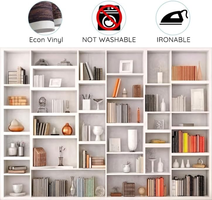 Xguatan 7x5ft White Bookshelf Backdrop Office Home Bookcase Photography Backdrop Decoration for Video Conference, Zoom