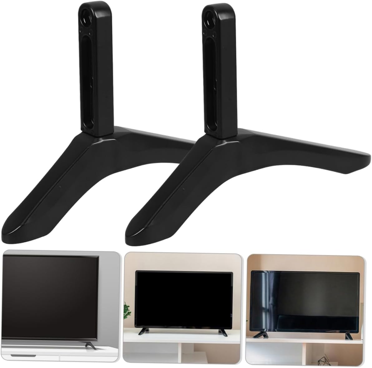 DECHOUS Sturdy Aluminum Low Profile TV Stand - Modern White Design for Living Room