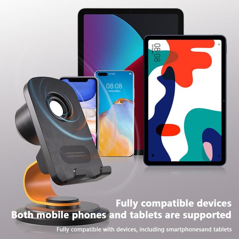 E I F E R 360 Wireless Induction Speaker, Bluetooth Speaker with Phone Stand, Adjustable Holder