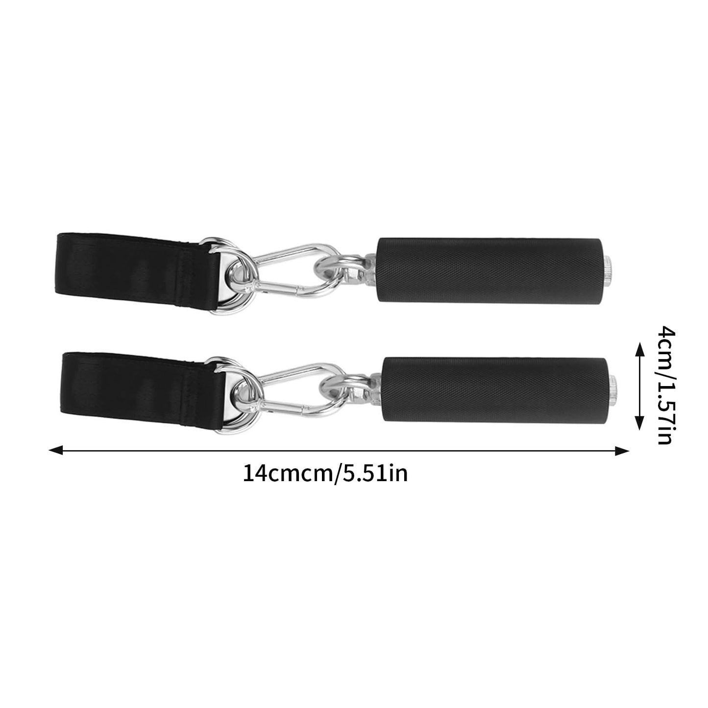 Yuecoom TPR Anti-Slip Pull Up Handles (1 Pair) - Heavy Duty Rubber Coated Gym Cable Handles for Lat Pulldown, Home Gym Equipment, Strength Training Accessories - Universal Attachment for Ropes/Straps