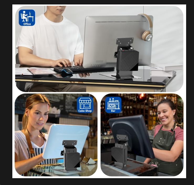 WEARSON 75 100 50 75 Touch Monitor VESA and Mini PC VESA Back-to-Back Dual Mount All Metal Stable Leaning Low Profile
