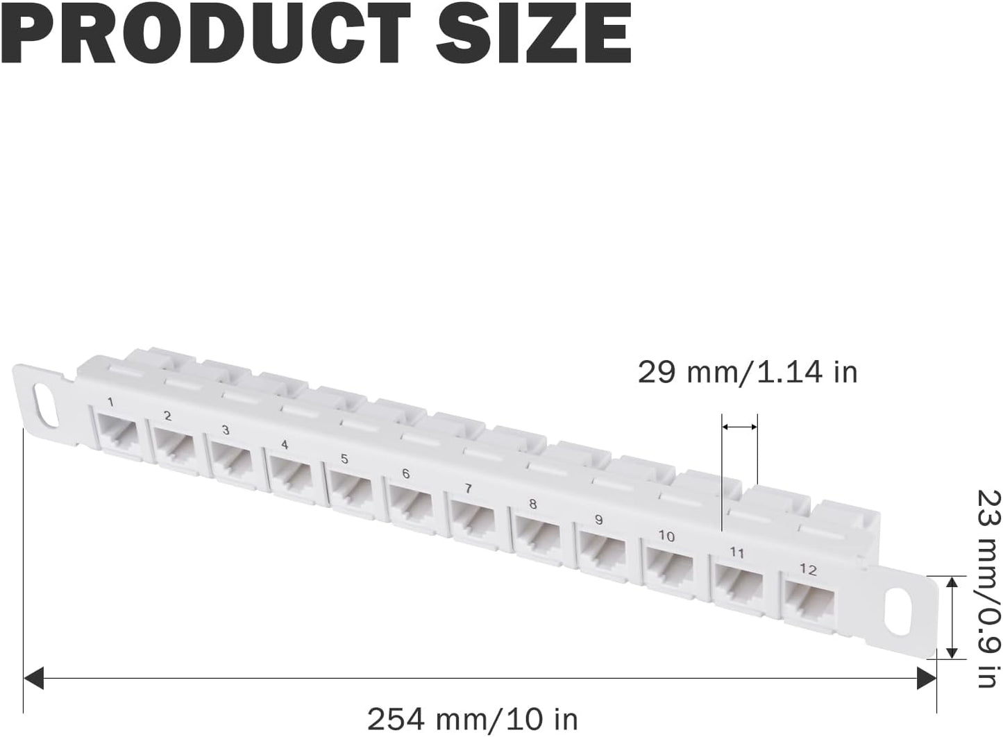 GeeekPi 12 10inch 0.5U CAT6 T1/T0/T2/T1 Plus/T0 /TL1 10 Inch Port Patch Panel, Network Patch Panel for DeskPi RackMate