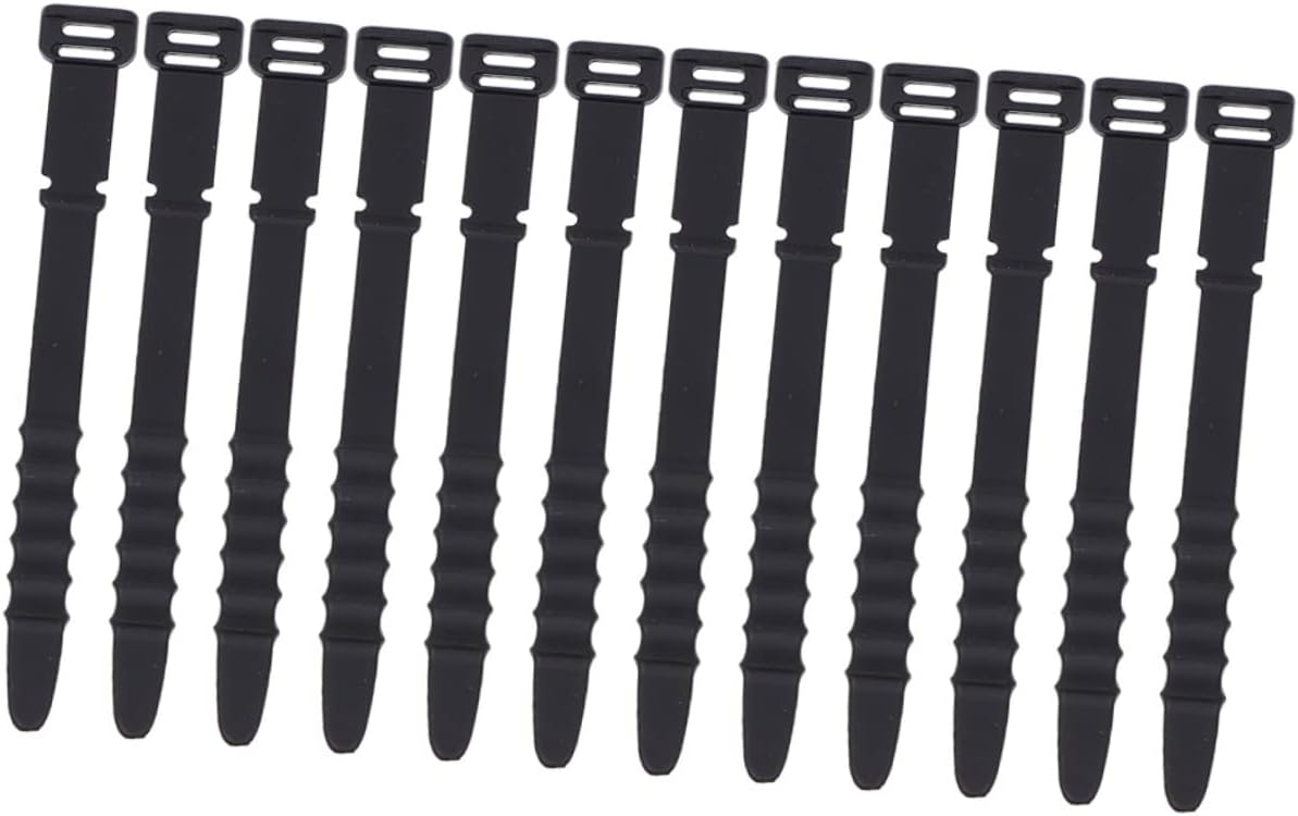 12pcs Silicone Cable Organizers Headphone Cord Keepers USB Cable Winders for Desk Nightstand Office Tangle Management