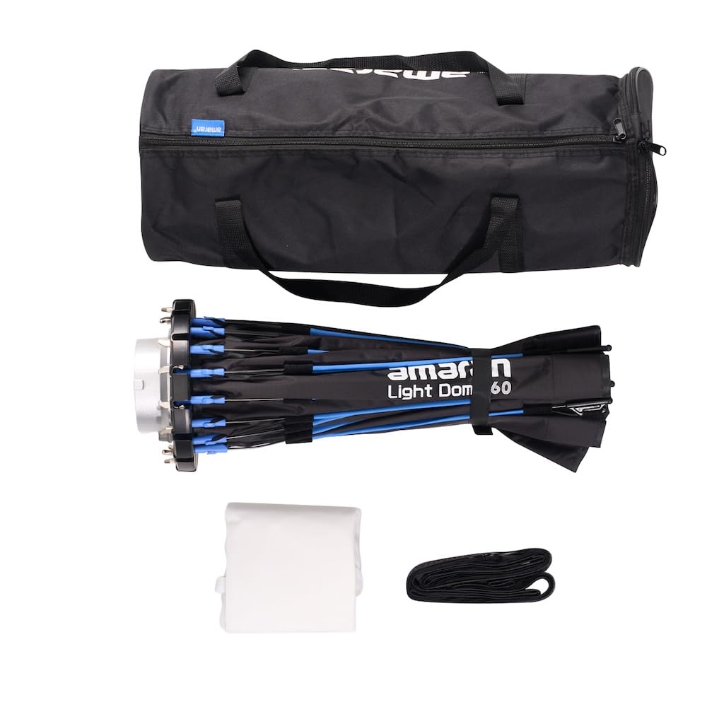 Amaran Light Dome 60 Bowens Mount Modifier,Size 60cm (2ft),Quick-Release Design with Grid,Two Difusion and Carrying Bag,Compatible with Amaran COB Lights and Other Bowens Mount fixtures