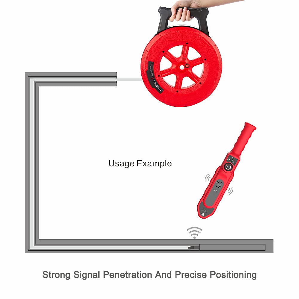 Pipe Blockage Detector, Water Pipe Locator Underground Diagnostic-Tool Wall Scanner Pipeline Blocking Clogging Scanner Plumbers Instrument For Metal PVC Water Pipes, 40M