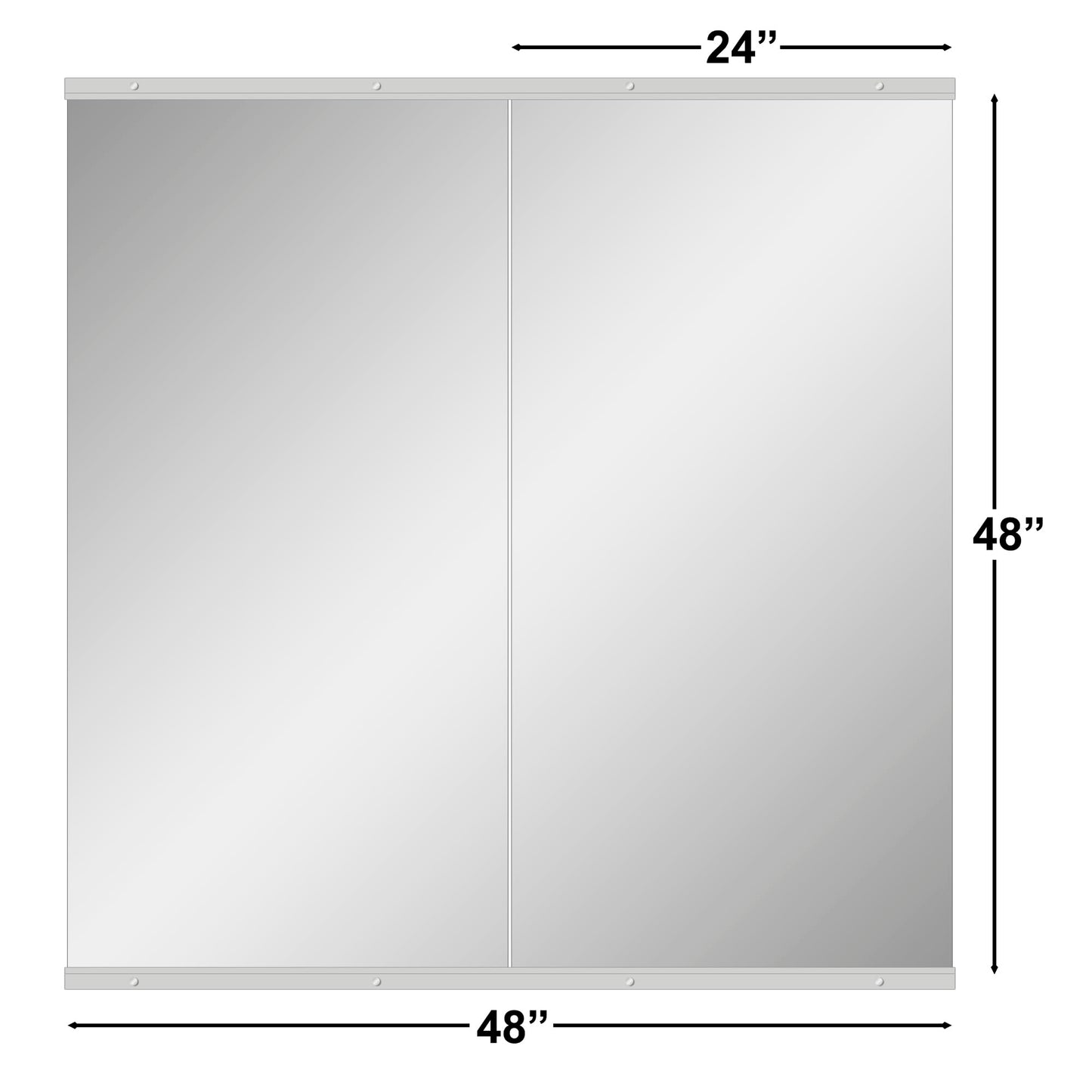 Ruomeng Home Gym Mirror, 48''x24''x2PCS Full Length, Large Frameless Body Mirror Tempered Glass for Gym, Workout, Yoga, Garage, Dance Studio