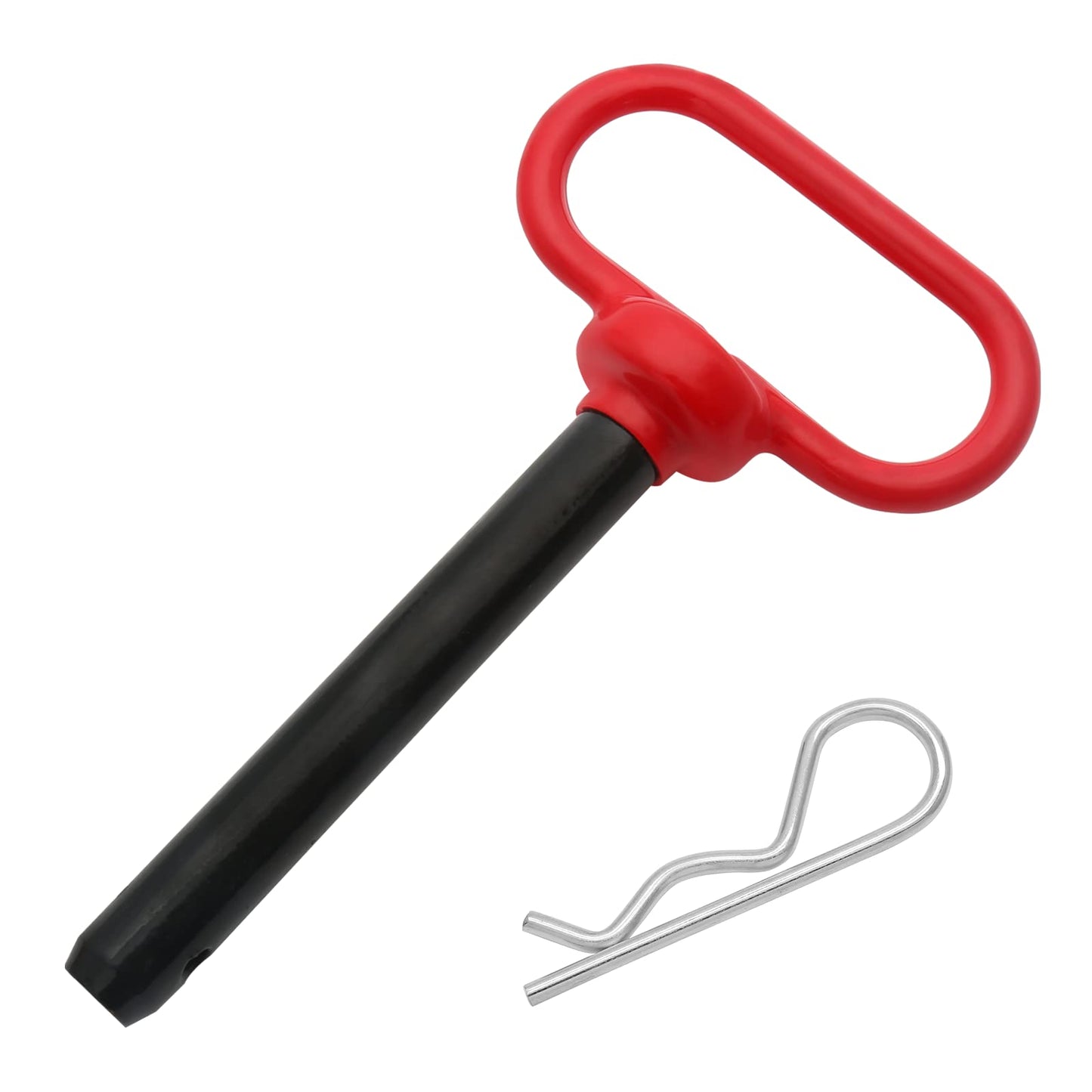 Bonsicoky Tractor Towing Hitch Pin and Clip, 5/8 x 4 Inch Trailer Gate Pin for Towing Tractor, RV, Truck, Boat, Car - Red Handle