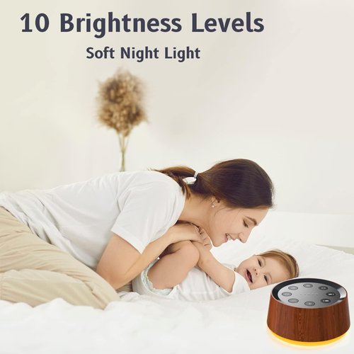 Brown Noise Sound Machine - 30 Soothing Sounds & 12 Color Night Light | 36 Volume Levels & 5 Timers