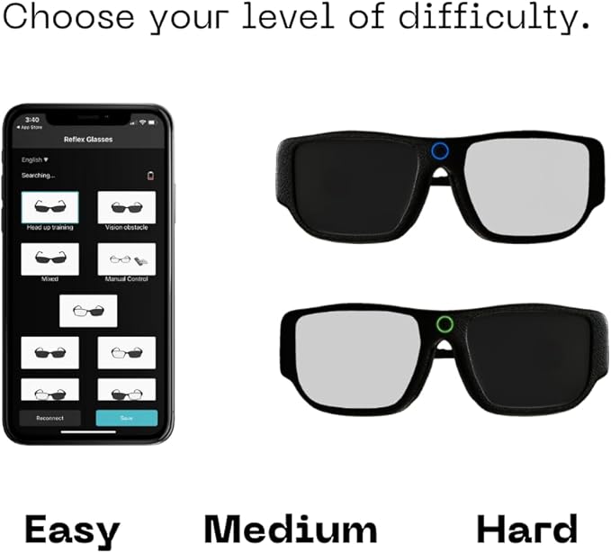 Vision Training Strobe Glasses - Sports Reaction Training. Reflex and Hand-Eye Coordination Tool