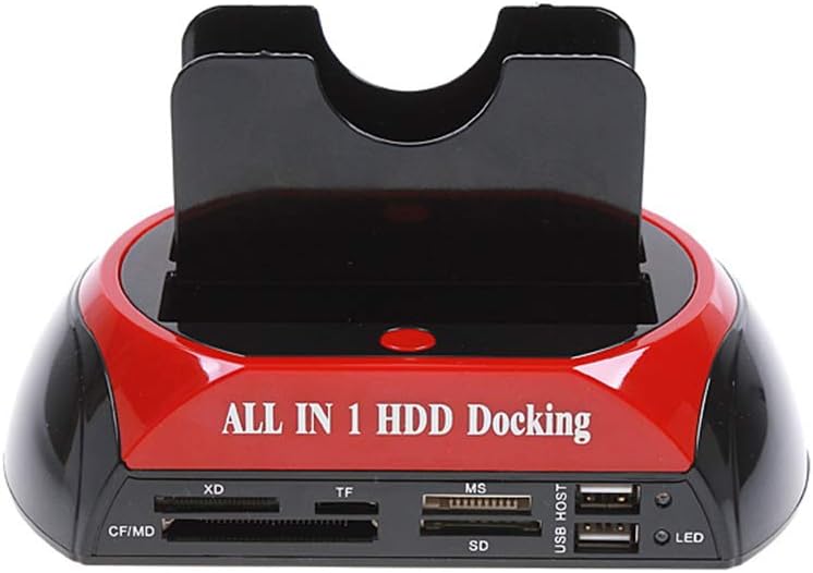 Karlak 2.5/3.5 inch Multifunctional Hard Disk Base IDE/SATA Mobile Hard Disk Base Dual-bay HDD Docking Station US Plug