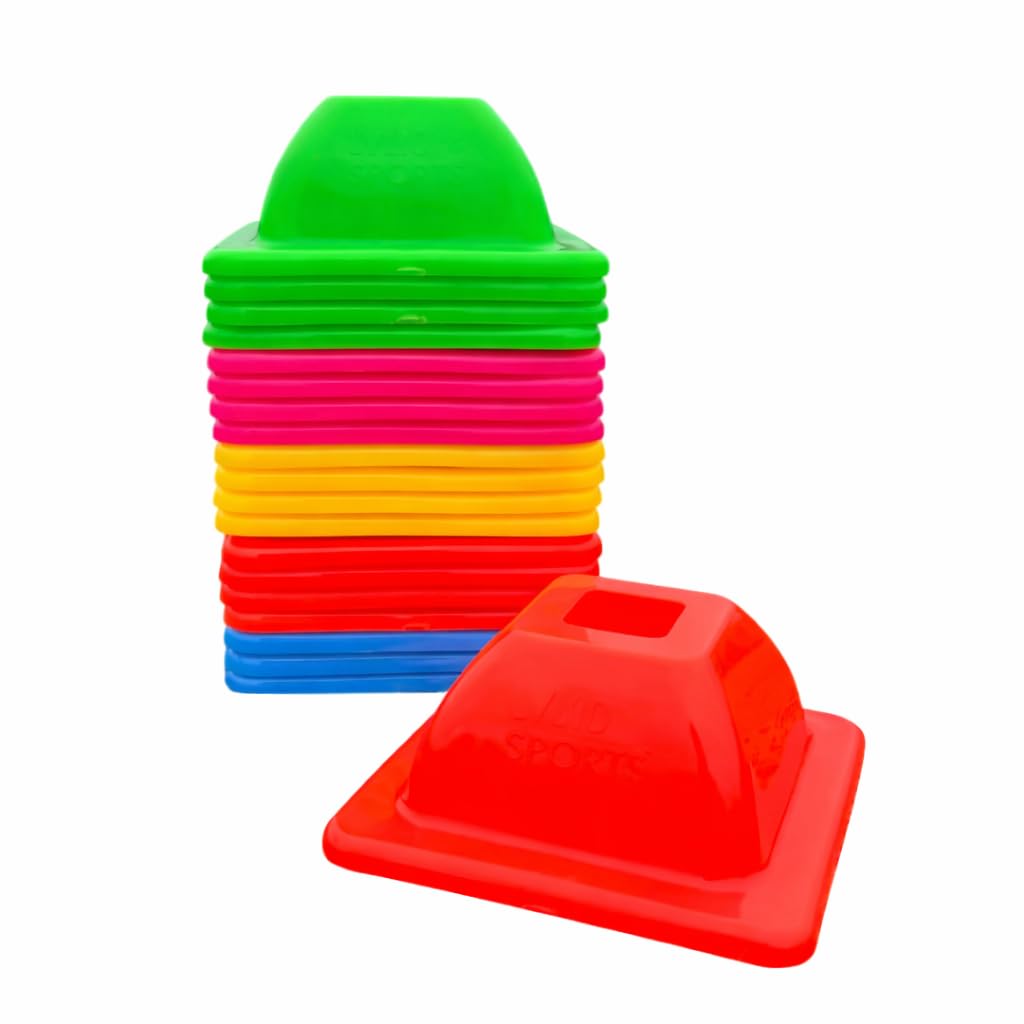 LVL10 Pro Training Cones - 2" Mini Soccer Cones for Sports Training - for Basketball, Football, Basketball and Agility Drills - Soccer Field Markers that Won't Crack, Slide or Fly