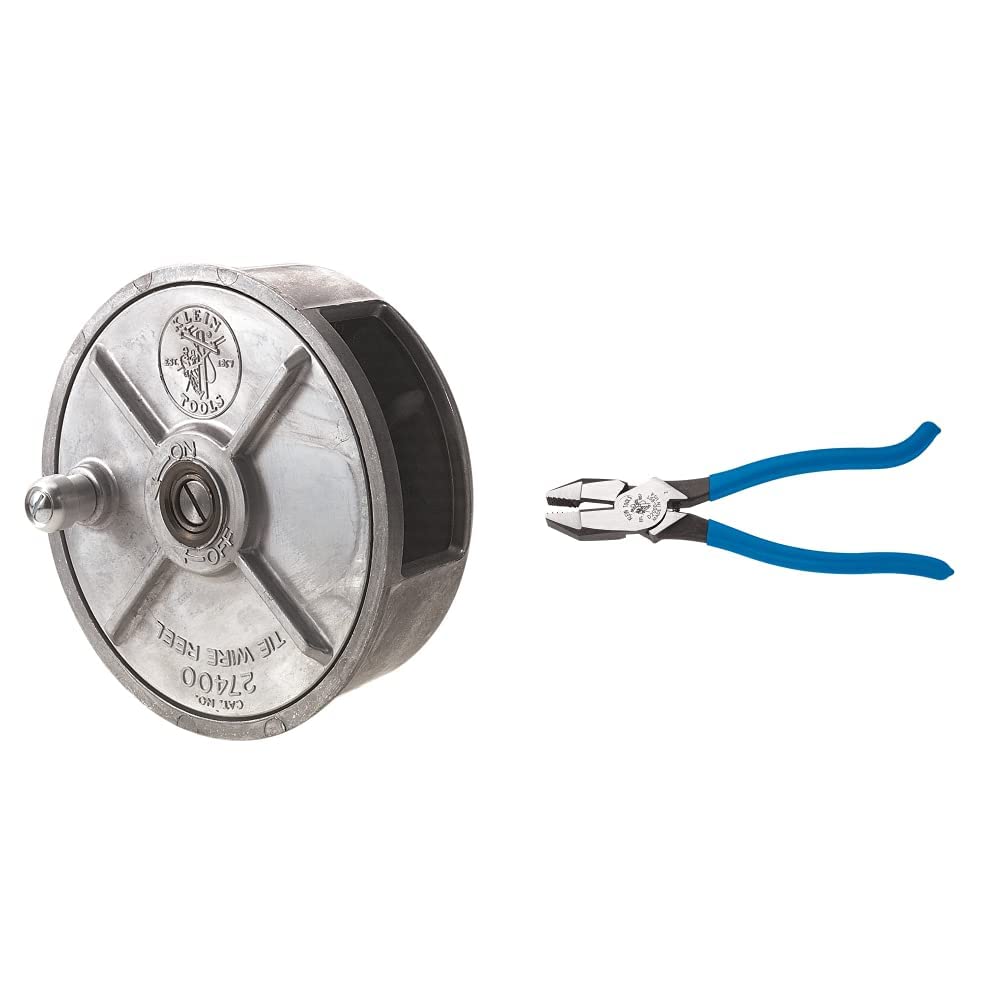 Klein Tools Tie Wire Reel and Heavy-Duty Ironworker's Pliers Bundle