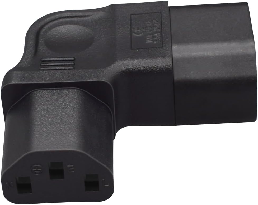 Strhowill C14 C13 C14 C13 C13 2.5A-10A/250V to Left-Angled Power Adapter - Male to Female Conversion, Suitable