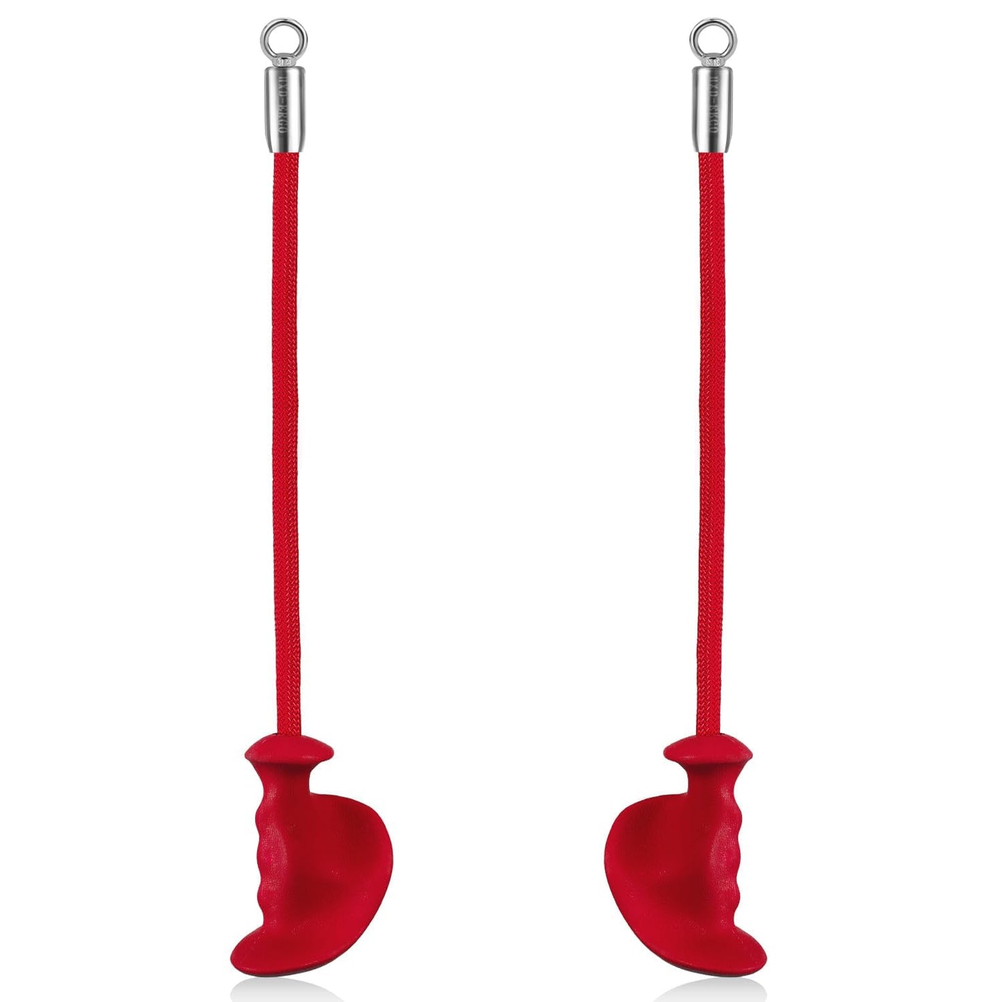 HXD-ERGO Ergonomic Tricep Rope of 2, Tricep Pull Down Attachment with Ergonomic Grip for Cable Machine - Single Arm Tricep Pull Down Cable Attachment for Gym（Red 2 pcs）