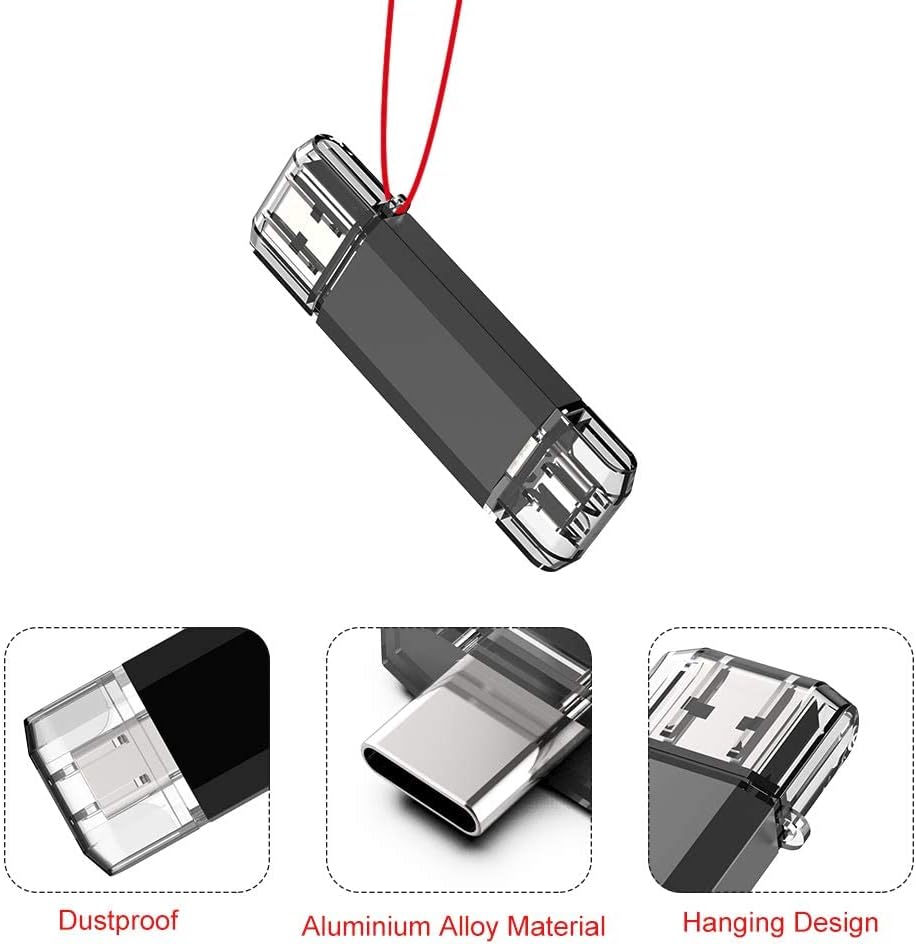 Vansuny 3 Pack 32GB 2 1 3.0 USB C Flash Drive in OTG USB + USB C Memory Stick with Keychain Dual Type C Thumb Drive