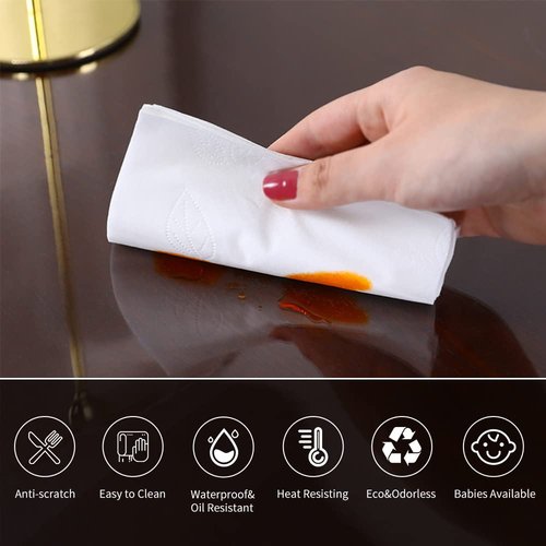 Clear Plastic Dining Table Protector 42x76 Inch Desk Pad Mat Wooden Furniture Coffee End Side Dinner Bar Table Cloth Top Protection Countertop Cover Waterproof Rectangular PVC Heat-Resisting