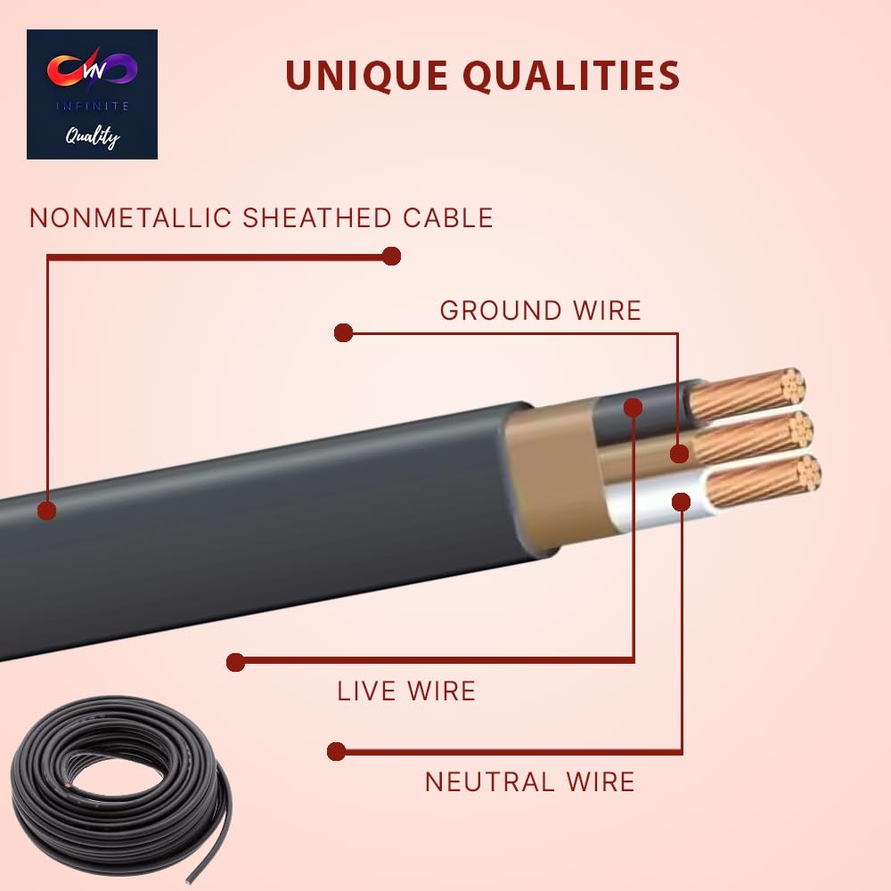 VN Infinite quality 8/2 NM-B Nonmetallic with Ground Sheathed Cable Residential Indoor Wire (50 Ft)