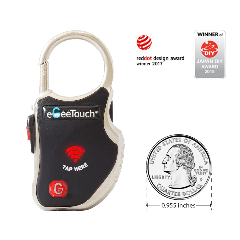eGeeTouch Smart Travel Lock-Secure & Track Your Luggage/Backpack Anywhere You go.. (Mix 2 Pack)