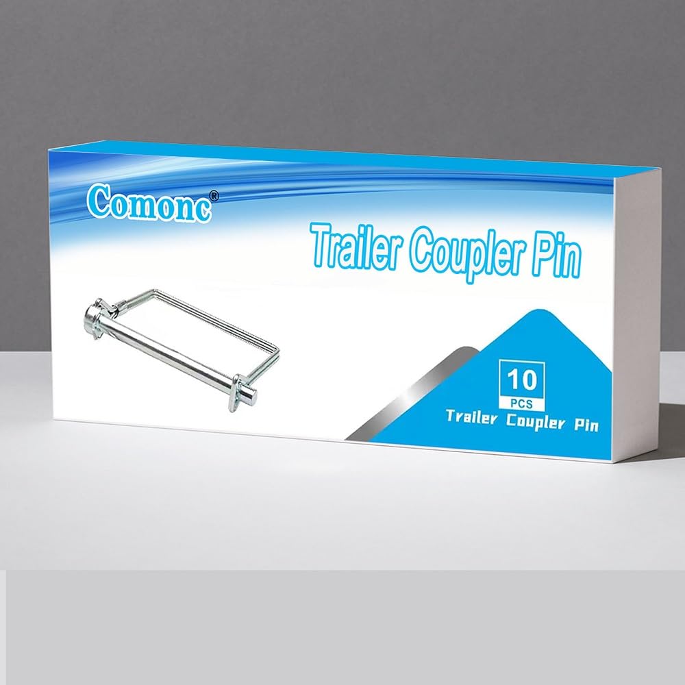 10 PCS Square Pto Pin Shaft Locking Pin 1/4 pin Hitch pin Wire Lock Pin Safety Coupler Pin 1/4" x 2-3/4"for PTO,Farm,Lawn,Hitches,and Garden (10 PCS Trailer Pins)