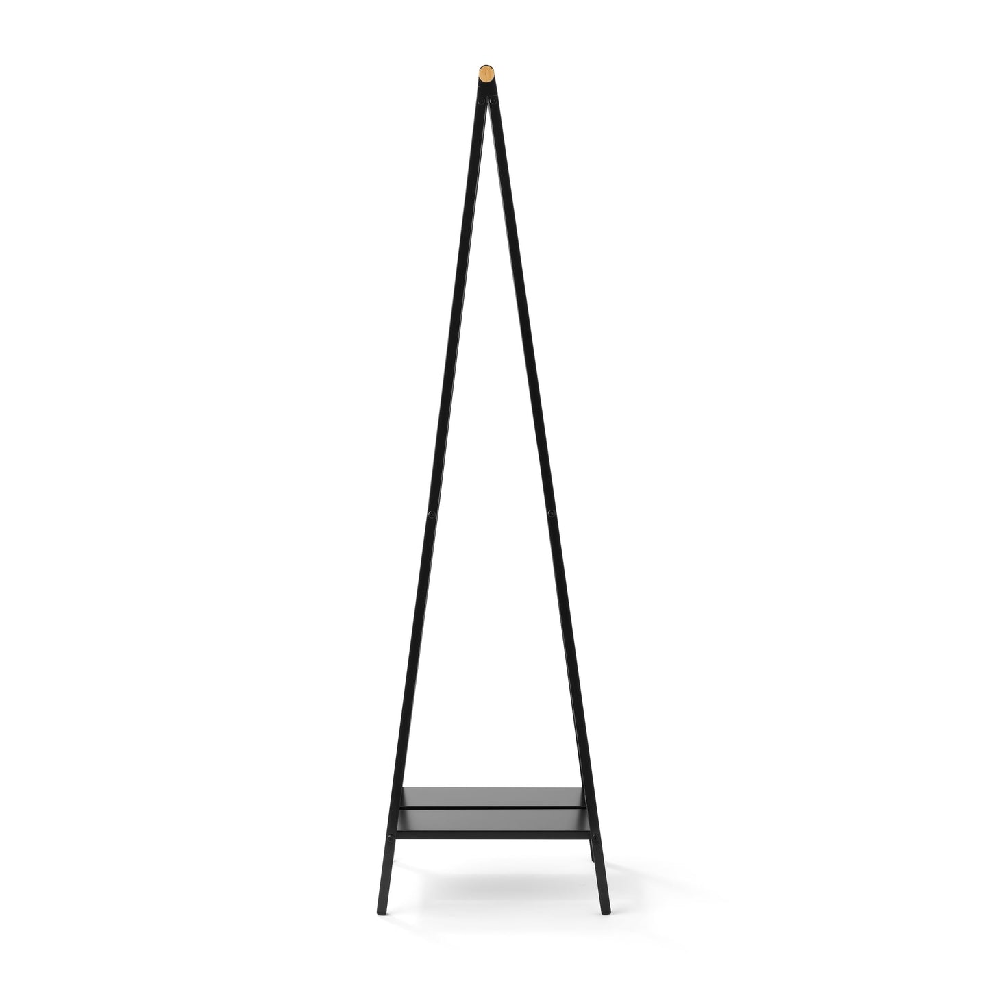 Brabantia - Linn Clothes Rack, Compact - Free Standing Clothing Rail - Clothes Storage - Hang, Air, or Dry Clothes - Sturdy Steel Frame & Bamboo Rod - 19 x 13 x 67 inches - Black
