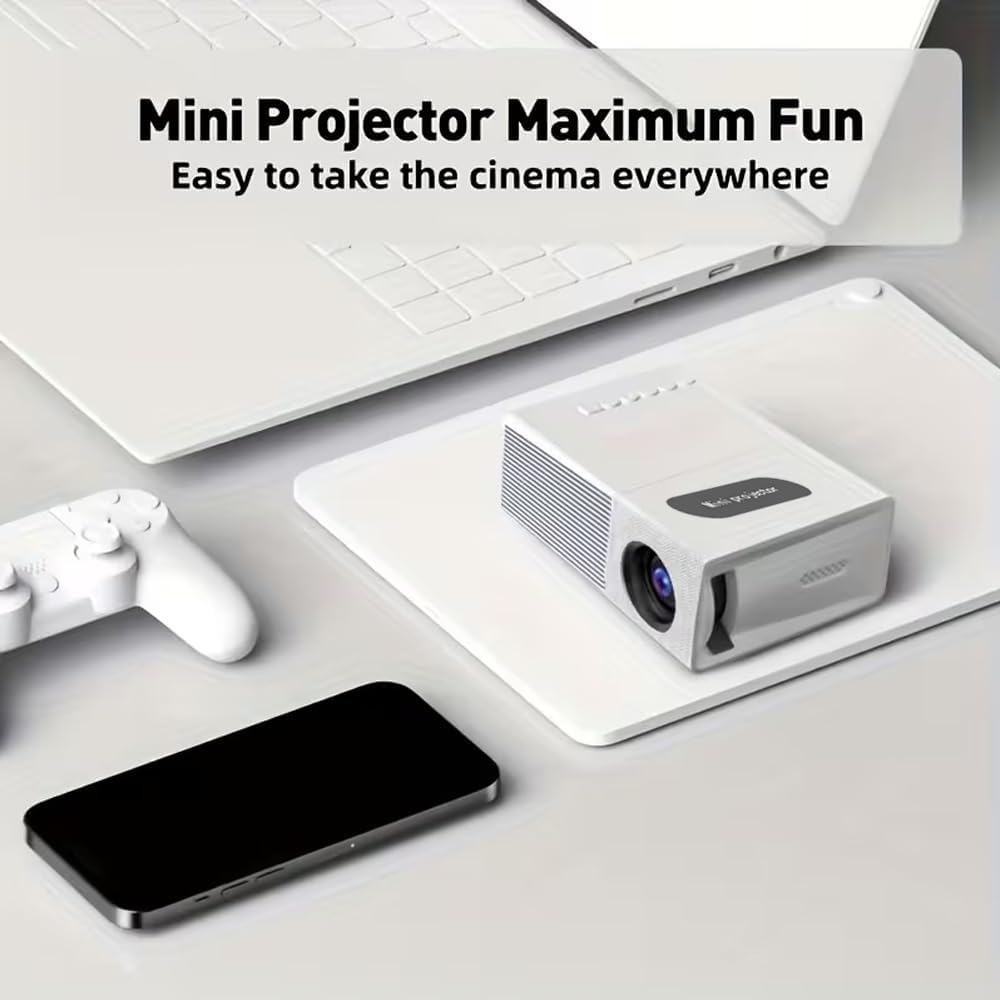 Amovfilm Mini Portable Mini Projector - HD Pico LED Projector Home Theater, Party & Outdoor Movies with HDMI/USB/AV