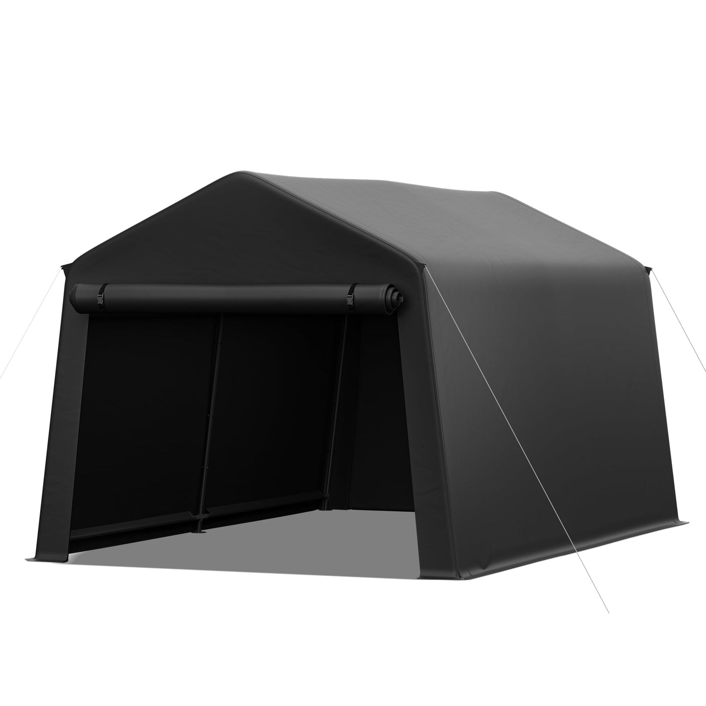 8 x 14 Portable Carport Storage Shed, Heavy-Duty Outdoor Shelter with Slide-Up Zippered Door, Canopy for Cars, ATVs, Bicycles, and Yard Tools, Weather-Resistant and Easy-to-Assemble