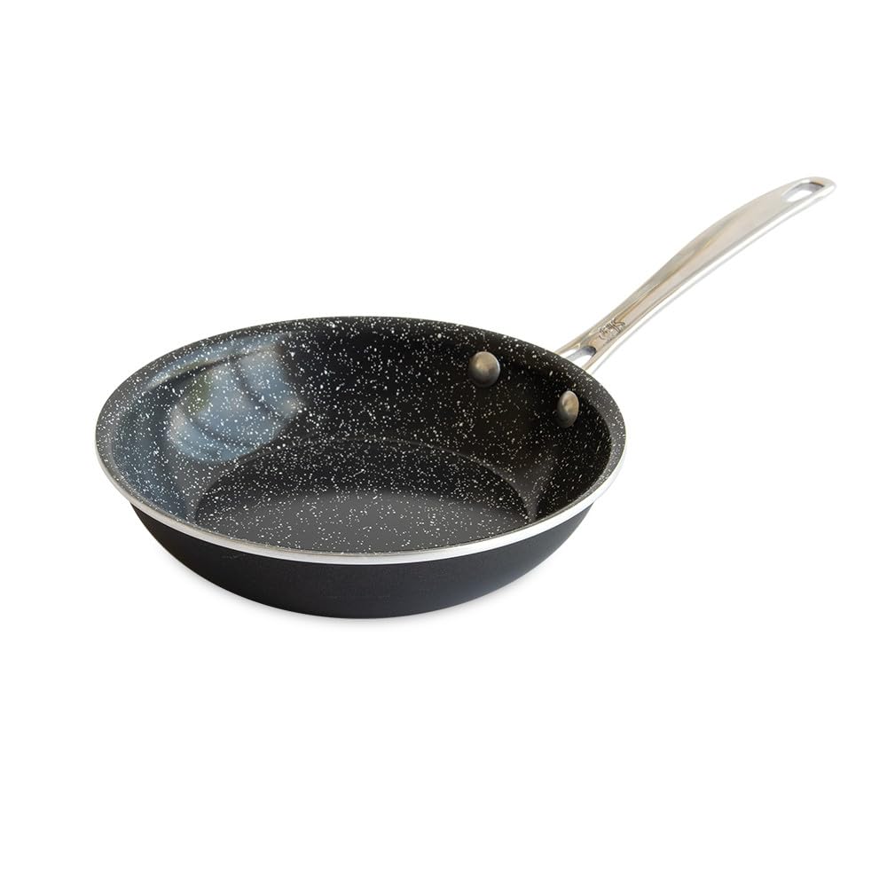Nordic Ware Basalt Aluminum Saute Skillet and Lid Set, 8-Inch, Ceramic Coating