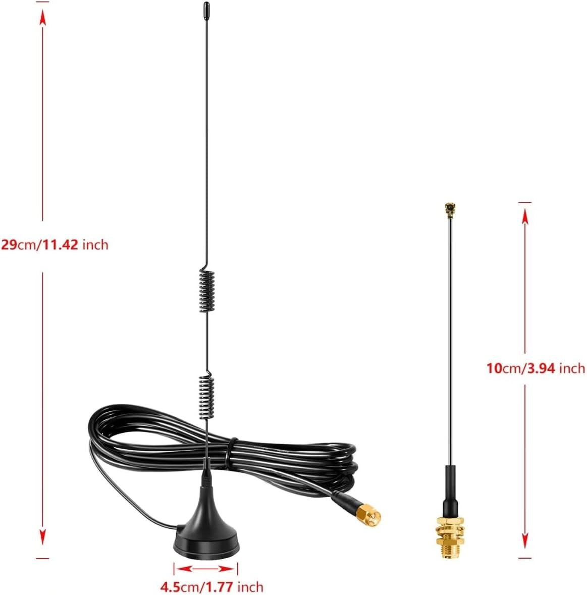 slinkdsco 915MHz ESP32 V3 915MHz 10cm (2 Sets), Meshtastic Long Range Lora Enhanced Magnetic Base Antenna with SMA Male