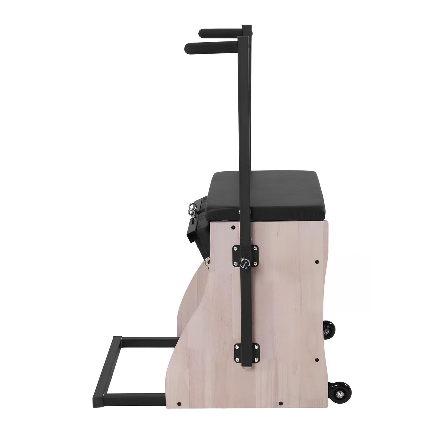 Generic Oak Wood Pilates Chair with 4 Level Handles Split Pedals Adjustable Resistance Studio Quality Pilates Reformer Machine for Home Workouts and Studio Use