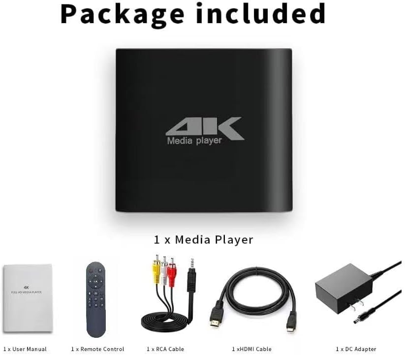 COSOWELL 4K H.265 H.264 MP4 MP3 Media Player for USB Drive & MicroSD, Ultra HD Digital Signage Player with HDMI/AV