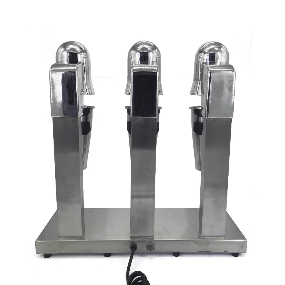 Florchest 3 Head Drink Mixer,18000Rpm/Min High Speed Electric Milkshake Maker Machine with 3PC Cups and 3High-Class Stainless Steel Cups for Beverage Stores Cafes Canteens