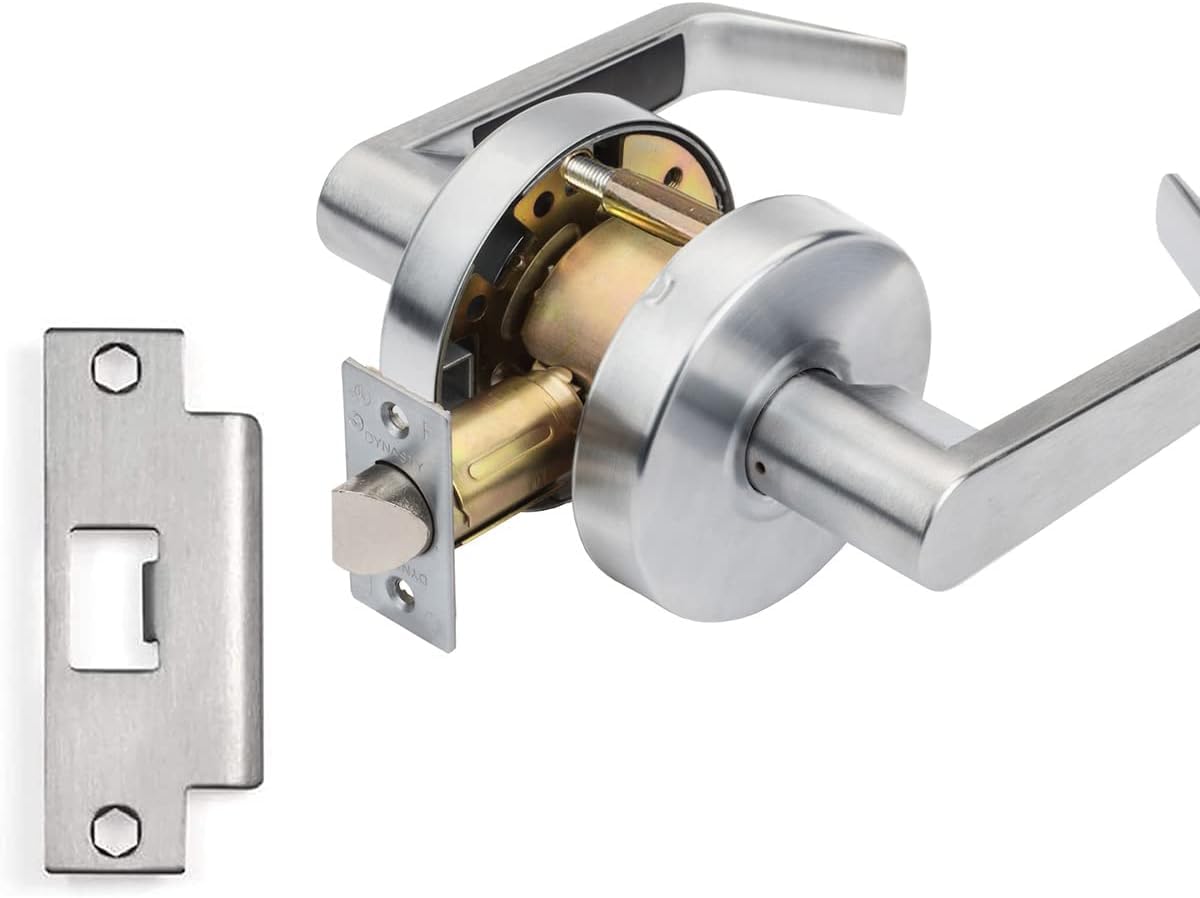Dynasty Hardware AUG-30-26D Grade 2 Commercial Duty Passage Lever, ADA, Satin Chrome Finish