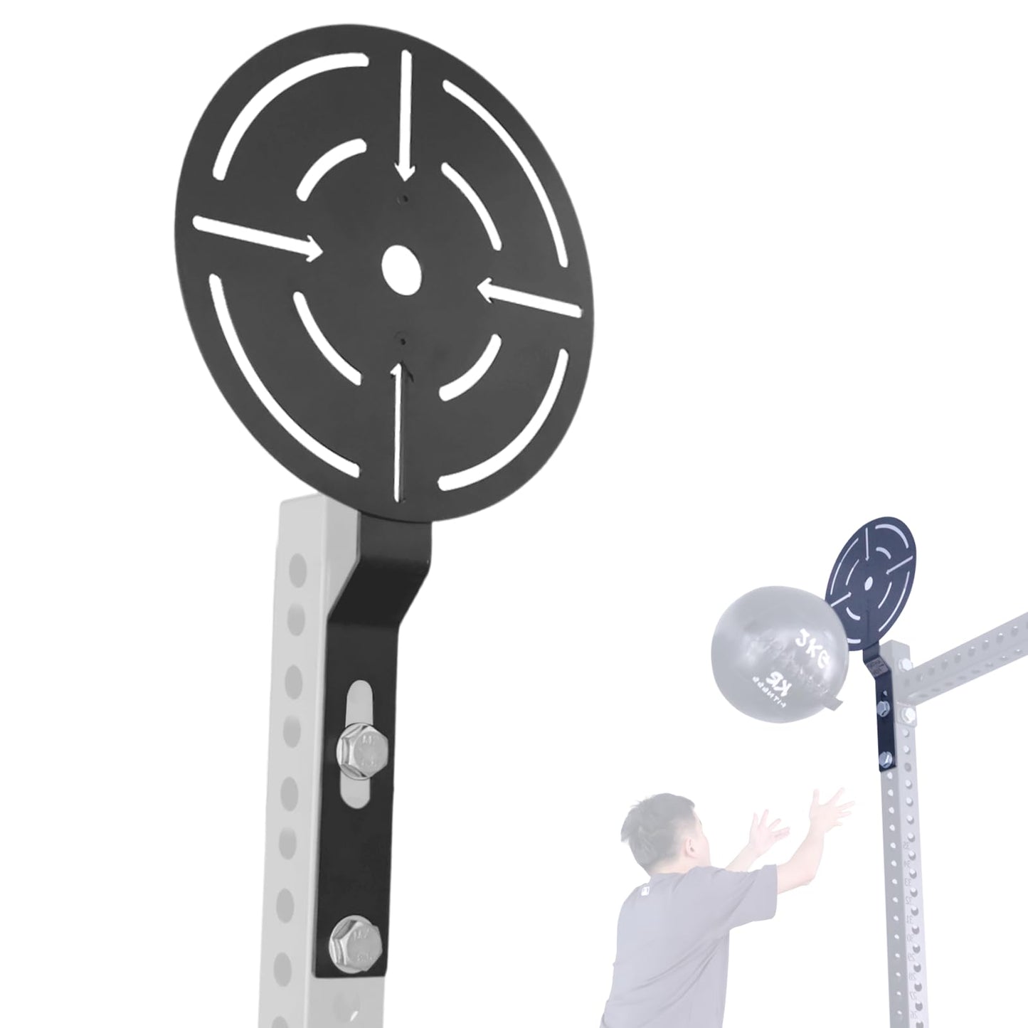 AHTAPFON Wall Ball Target for Rack Mounted with Extension,Medicine Ball Target for Power Rack Attachments,Home Gym Exercise Ball Squash Fitness for Enhance Explosive Power