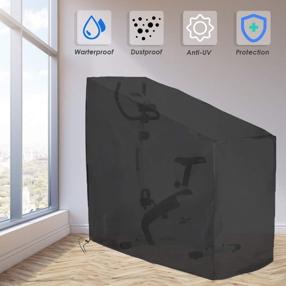 COOSOO Exercise Bike Cover Indoor Cycling Protective Waterproof Outdoor Storage Dust-Proof UV Resistant Bicycle Protection Compatible with Peloton,Bowflex,Nordictrack,Echelon