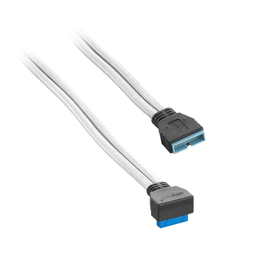 3.0 50cm) CableMod ModFlex Sleeved Right Angle Internal USB Cable (White