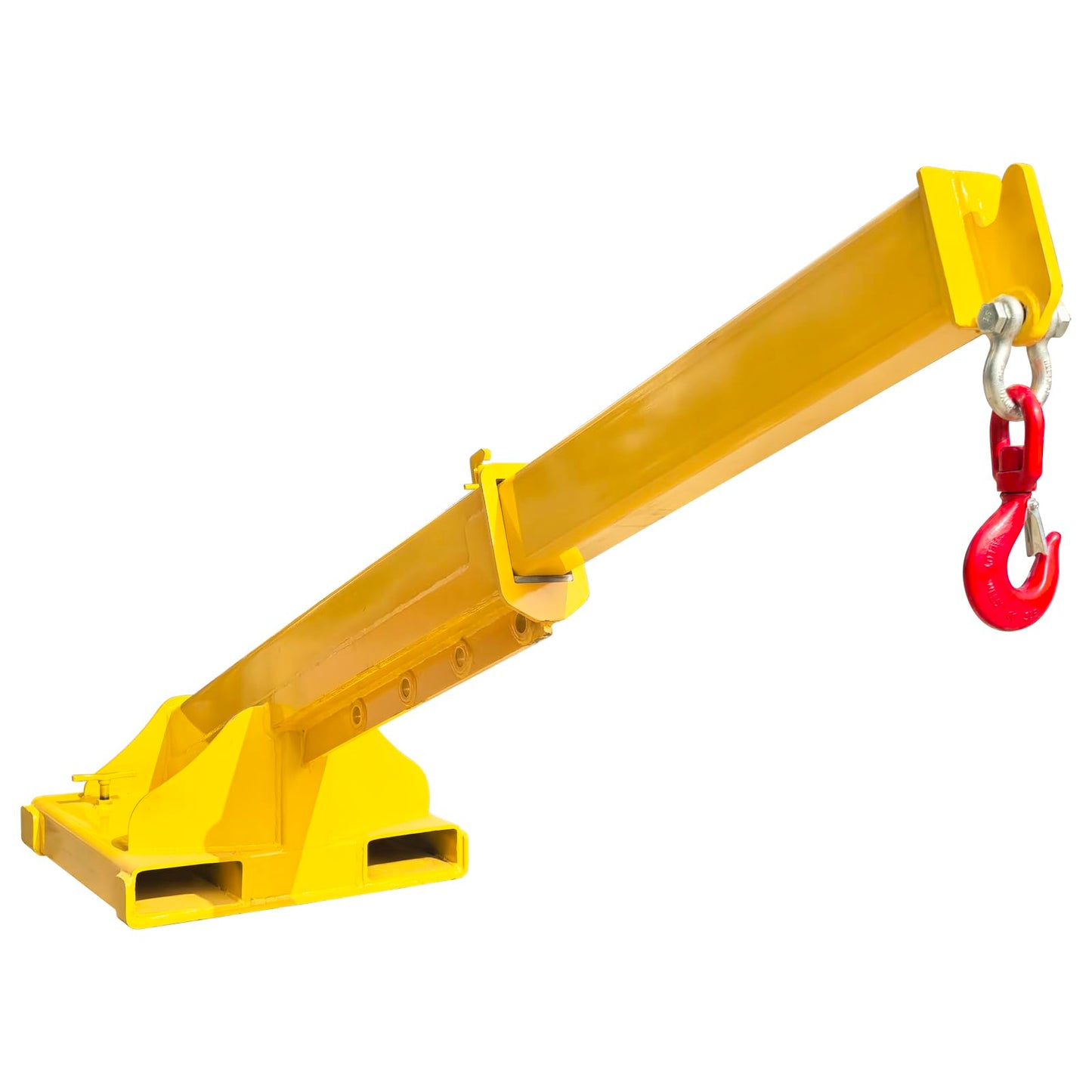 TECHTONGDA 11000LB/5T Capacity Forklift Jib Boom Crane, Forklift Mobile Crane Hoisting Attachment, Max Adjustable Boom Length 96.5 Inch, Towing Handling Equipment with Adjustable Hook Points