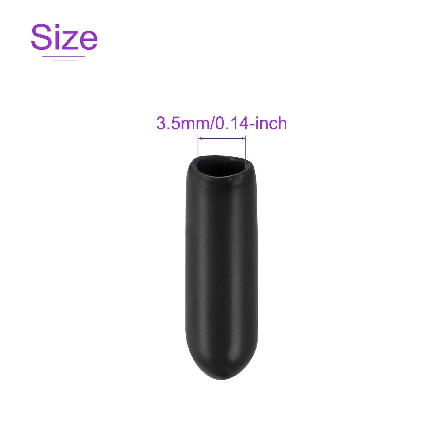DMiotech 200 Pack 1/8" ID Black Screw Thread Protectors Rubber End Caps Bolt Covers for Screw Bolt Furniture Pipe